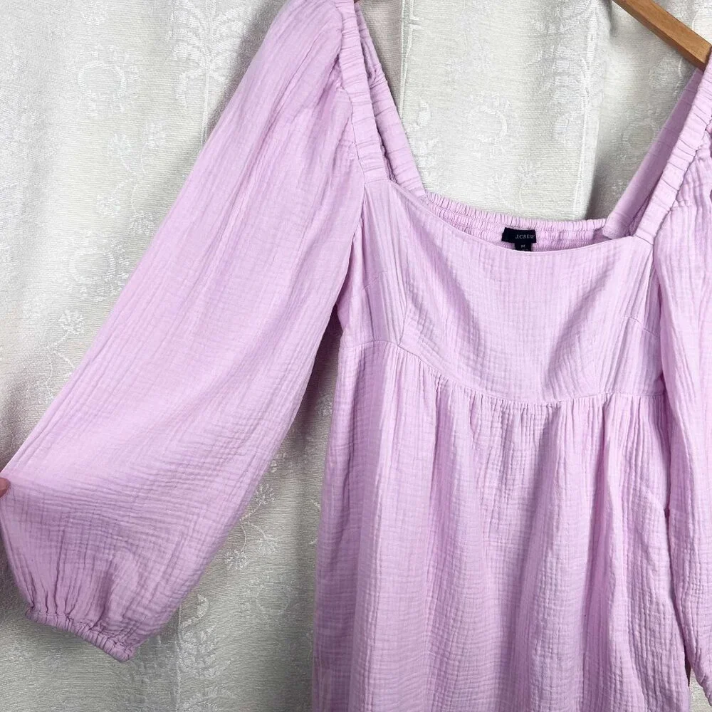 J Crew squareneck soft gauze dress purple